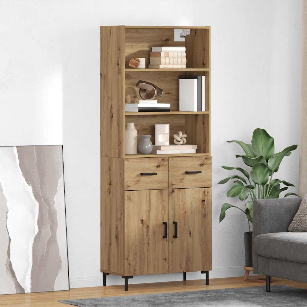 Hoge kast Artisan Eiken 69,5 x 34 x 180 cm Bewerkt hout is nu te koop bij PeponiXL, paradijselijk wonen!