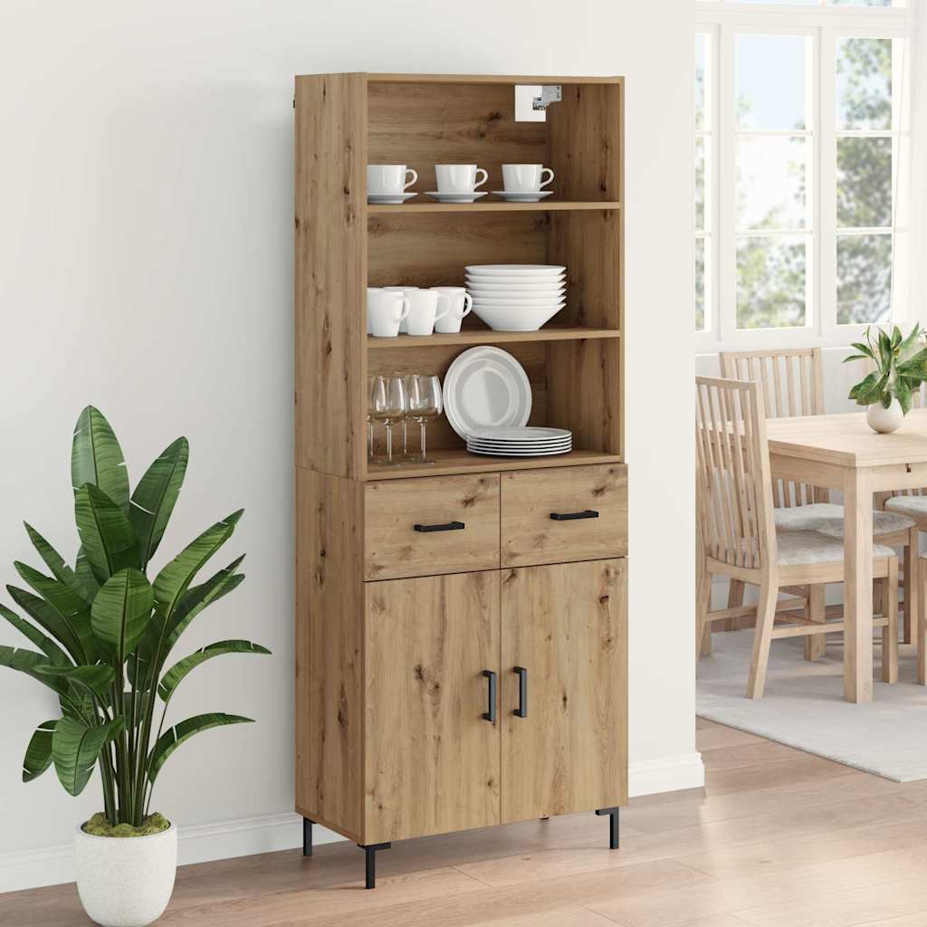Hoge kast Artisan Eiken 69,5 x 34 x 180 cm Bewerkt hout is nu te koop bij PeponiXL, paradijselijk wonen!