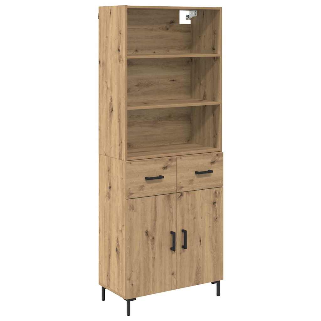 Hoge kast Artisan Eiken 69,5 x 34 x 180 cm Bewerkt hout is nu te koop bij PeponiXL, paradijselijk wonen!