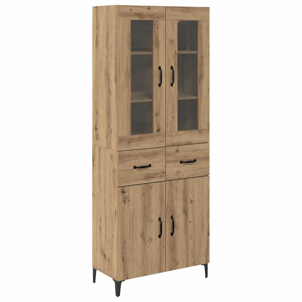 Highboard Artisan Eiken 69,5 x 34 x 180 cm Bewerkt hout is nu te koop bij PeponiXL, paradijselijk wonen!