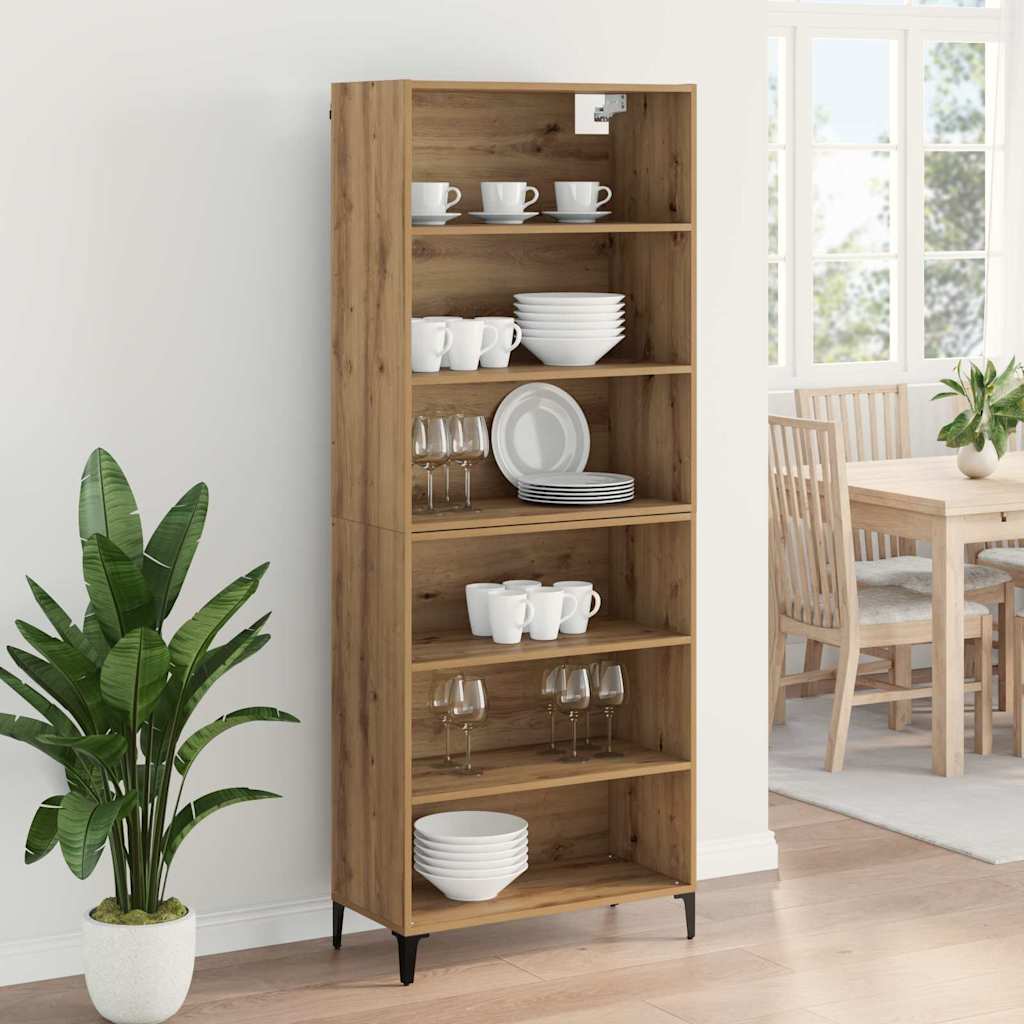 Hoge kast Artisan Eiken 69,5 x 34 x 180 cm Bewerkt hout is nu te koop bij PeponiXL, paradijselijk wonen!