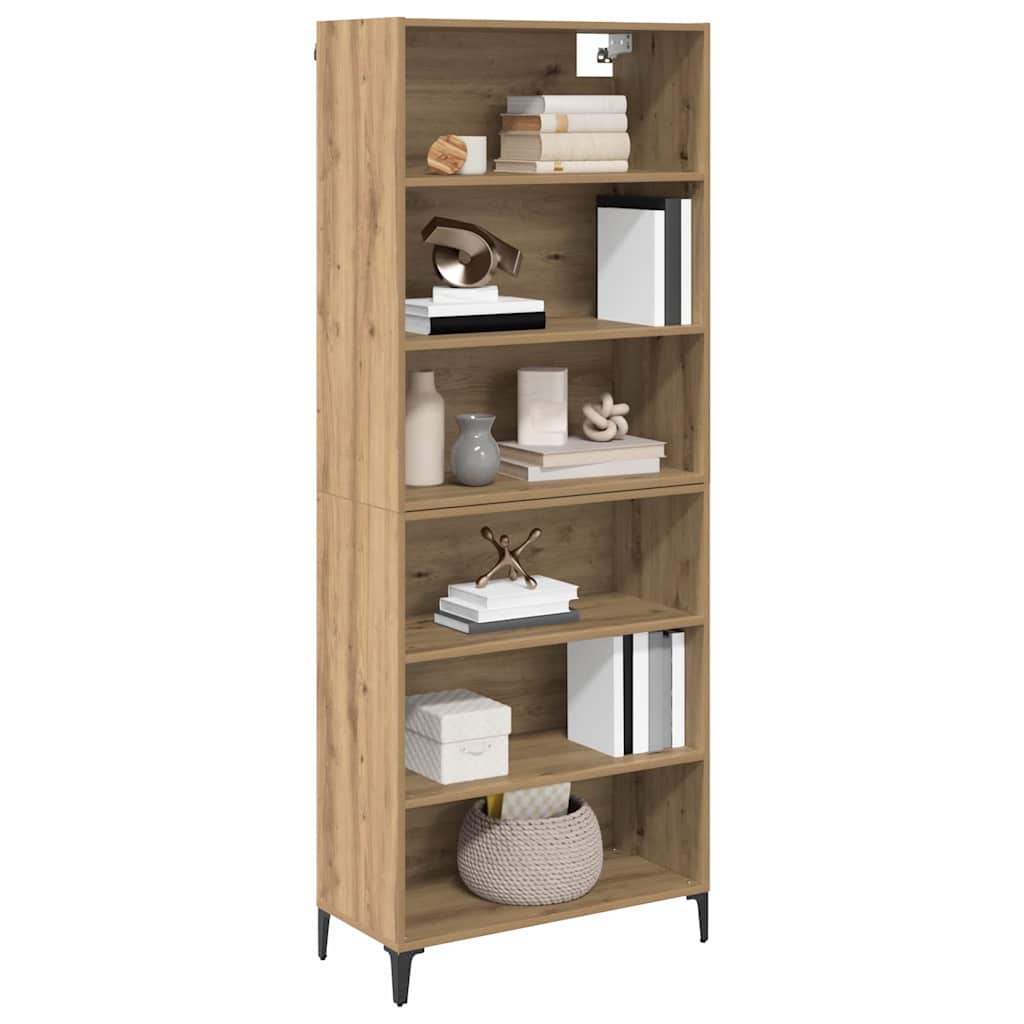 Hoge kast Artisan Eiken 69,5 x 34 x 180 cm Bewerkt hout is nu te koop bij PeponiXL, paradijselijk wonen!