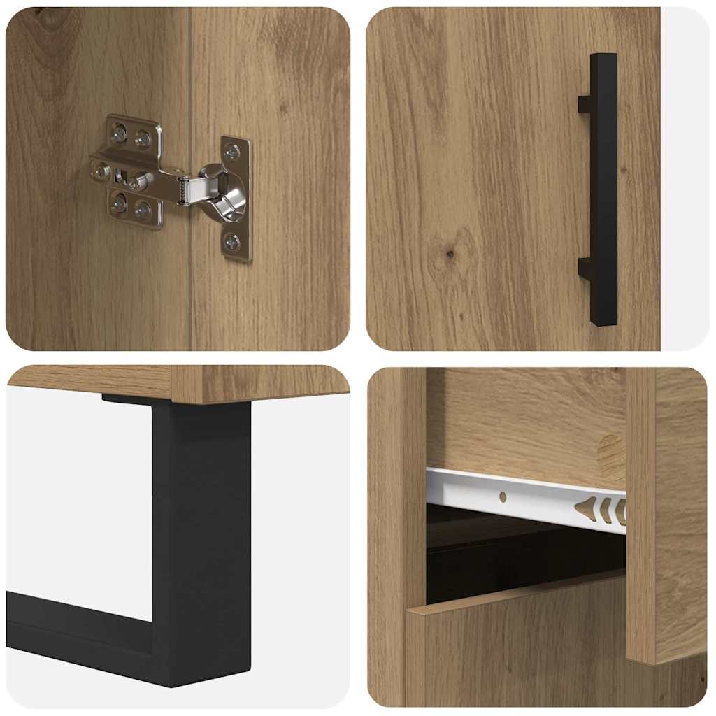 Hoge kast met lade 2 pcs Artisan Eiken 69,5 x 34 x 180 cm is nu te koop bij PeponiXL, paradijselijk wonen!
