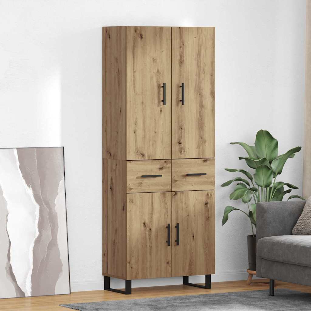 Hoge kast met lade 2 pcs Artisan Eiken 69,5 x 34 x 180 cm is nu te koop bij PeponiXL, paradijselijk wonen!
