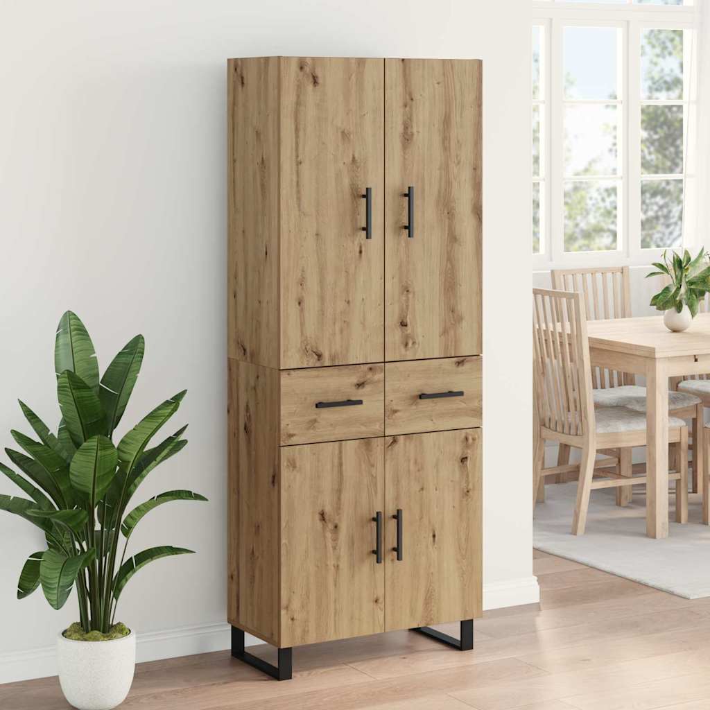 Hoge kast met lade 2 pcs Artisan Eiken 69,5 x 34 x 180 cm is nu te koop bij PeponiXL, paradijselijk wonen!