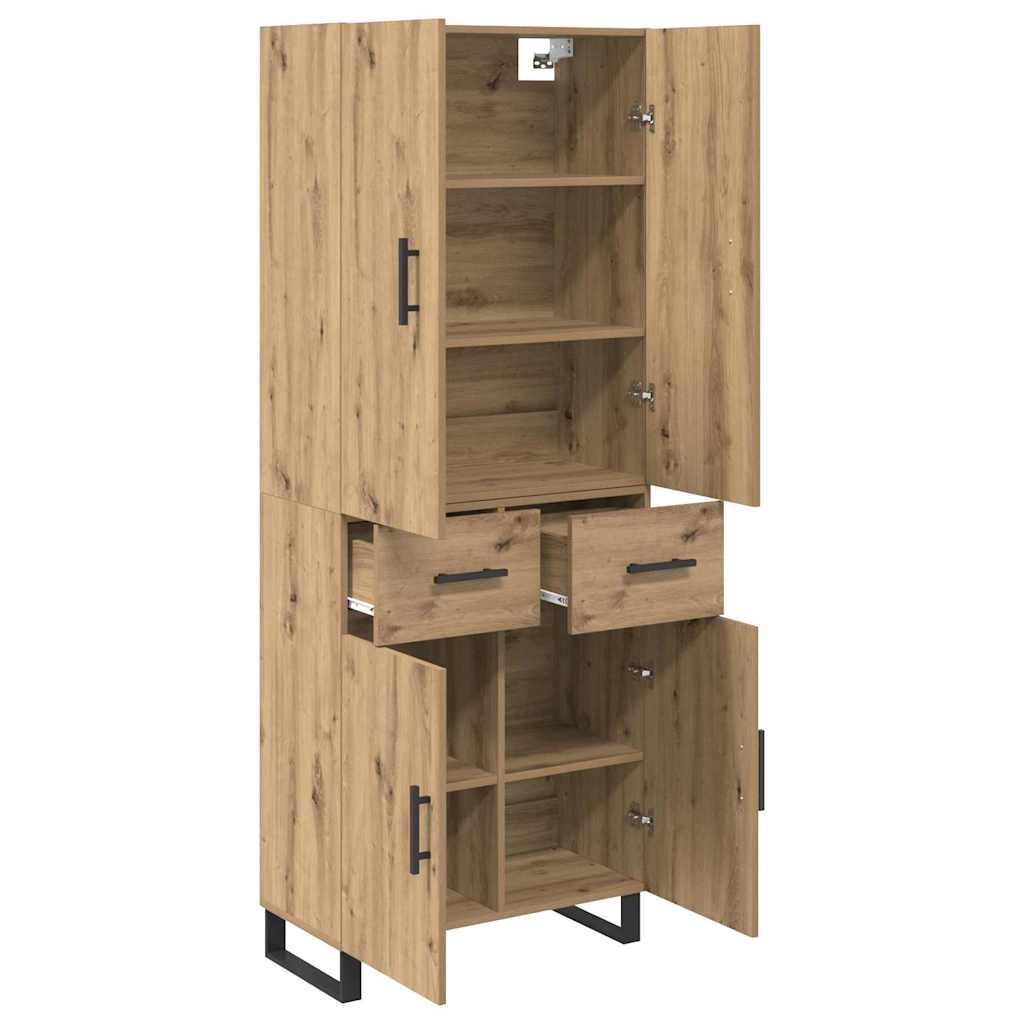 Hoge kast met lade 2 pcs Artisan Eiken 69,5 x 34 x 180 cm is nu te koop bij PeponiXL, paradijselijk wonen!