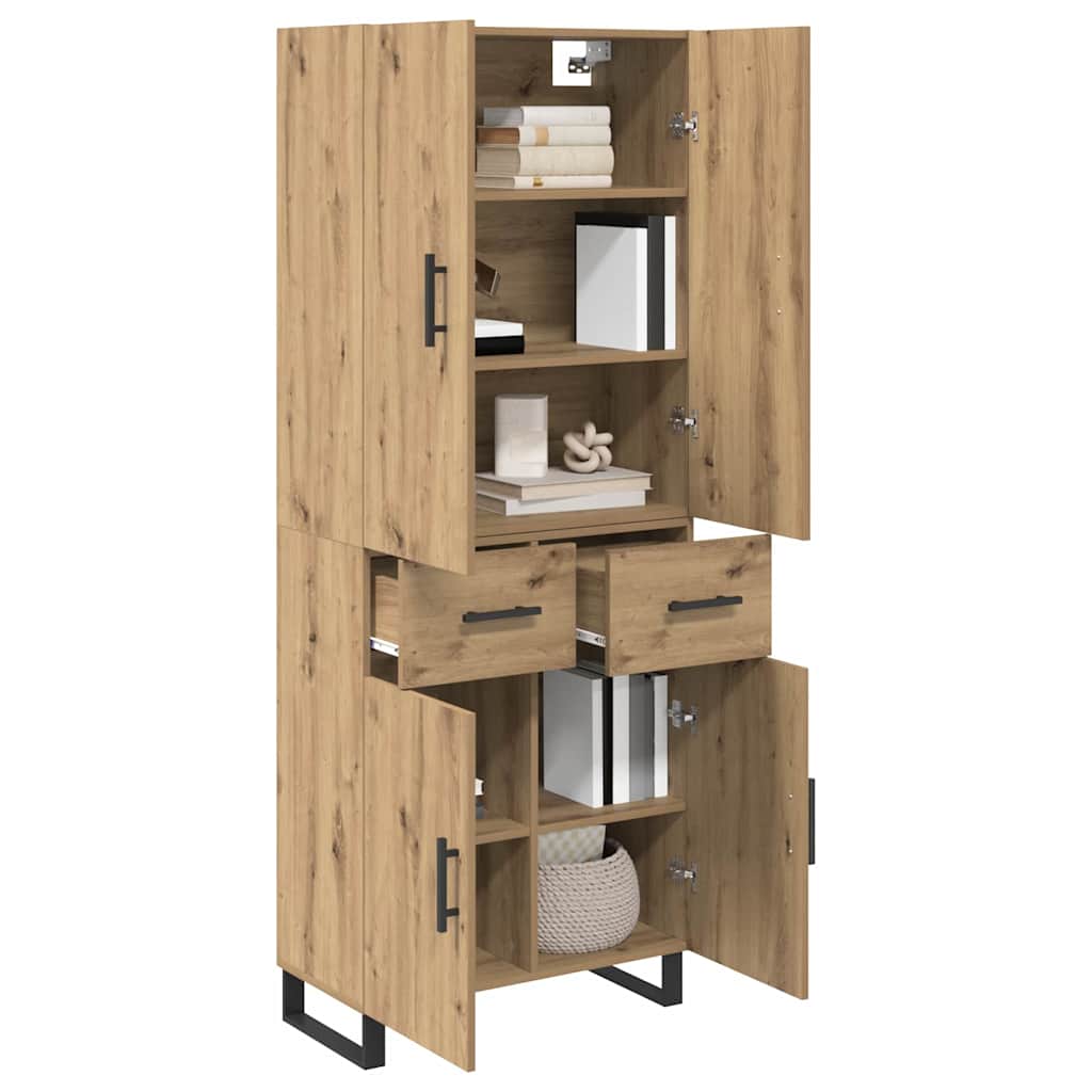 Hoge kast met lade 2 pcs Artisan Eiken 69,5 x 34 x 180 cm is nu te koop bij PeponiXL, paradijselijk wonen!
