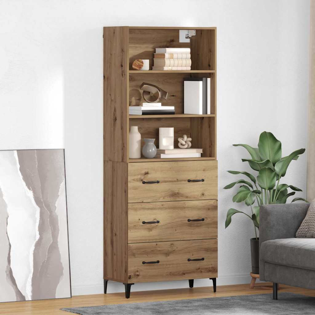 Hoge kast Artisan Eiken 69,5 x 34 x 180 cm Bewerkt hout is nu te koop bij PeponiXL, paradijselijk wonen!