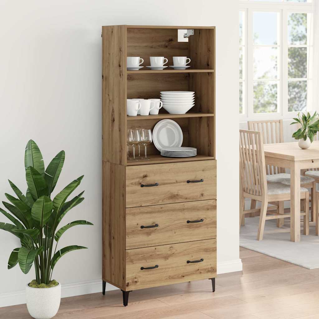 Hoge kast Artisan Eiken 69,5 x 34 x 180 cm Bewerkt hout is nu te koop bij PeponiXL, paradijselijk wonen!