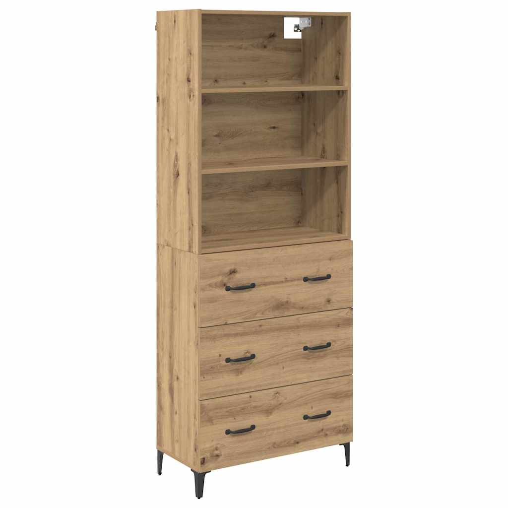 Hoge kast Artisan Eiken 69,5 x 34 x 180 cm Bewerkt hout is nu te koop bij PeponiXL, paradijselijk wonen!