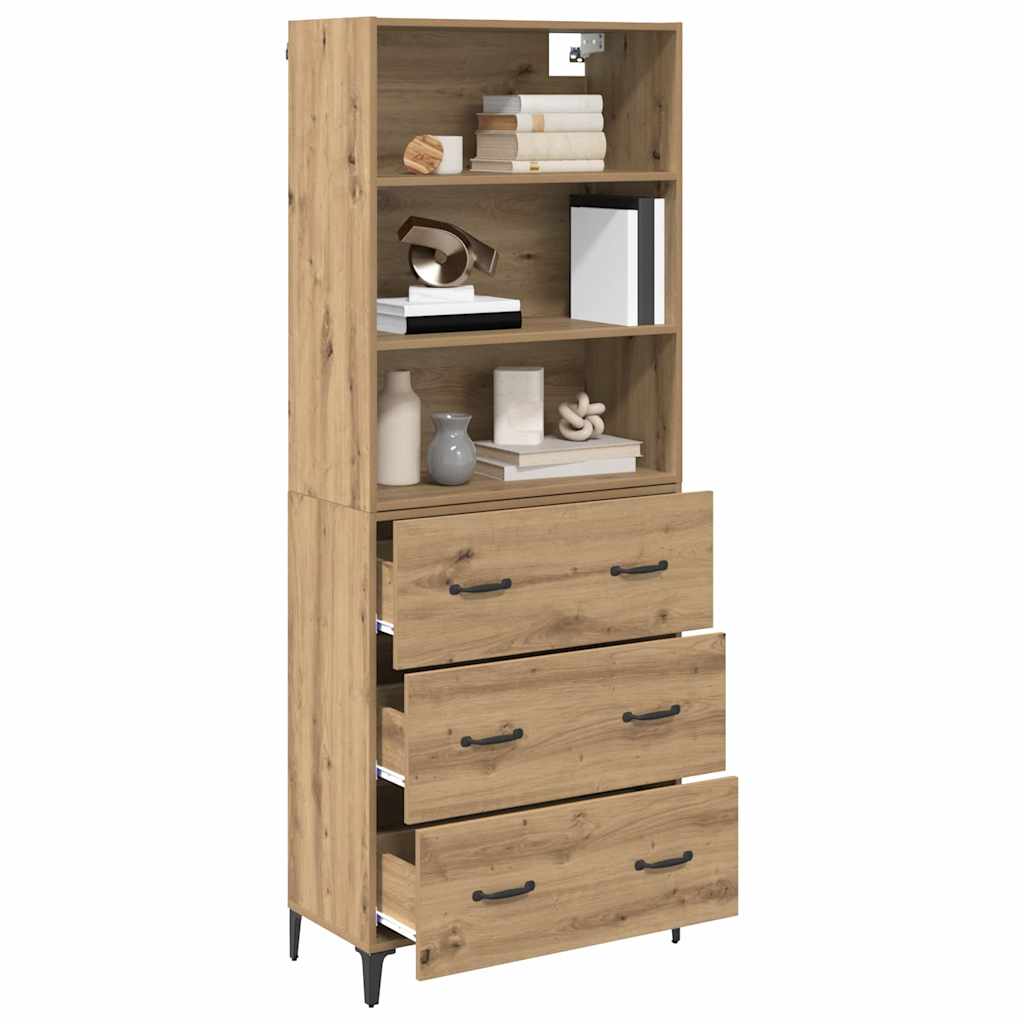 Hoge kast Artisan Eiken 69,5 x 34 x 180 cm Bewerkt hout is nu te koop bij PeponiXL, paradijselijk wonen!