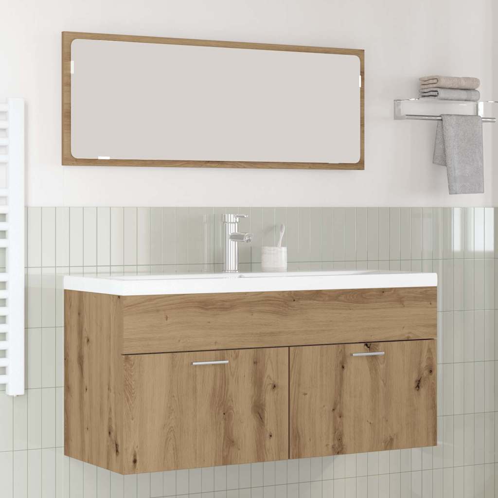 Badkamerkast Artisan Eiken 100 x 38,5 x 46 cm Bewerkt hout is nu te koop bij PeponiXL, paradijselijk wonen!