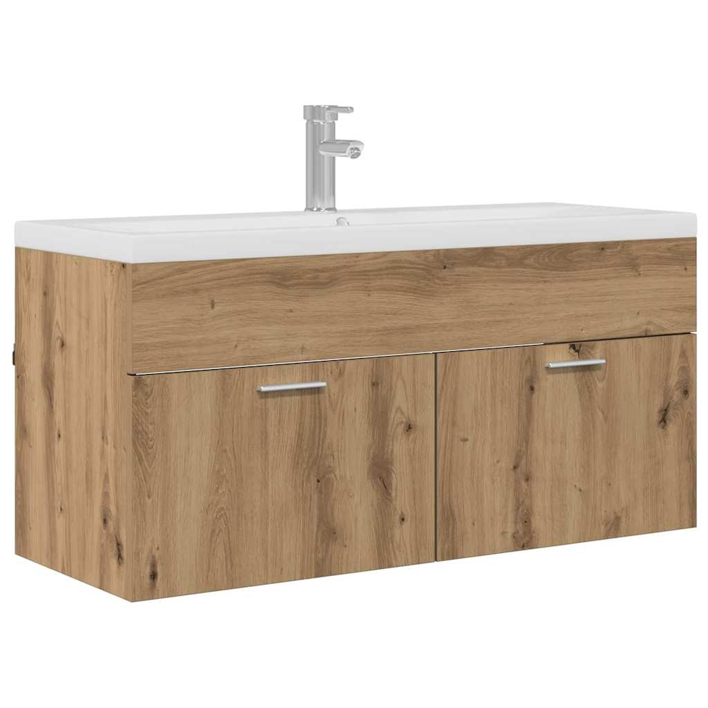 Badkamerkast Artisan Eiken 100 x 38,5 x 46 cm Bewerkt hout is nu te koop bij PeponiXL, paradijselijk wonen!