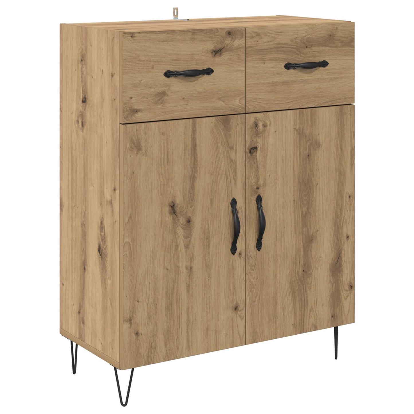 Hoge kast met lade 2 pcs Artisan Eiken Geëngineerd hout en glas is nu te koop bij PeponiXL, paradijselijk wonen!
