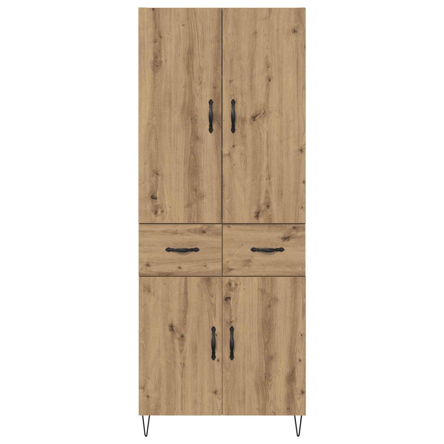 Hoge kast met lade 2 pcs Artisan Eiken Geëngineerd hout en glas is nu te koop bij PeponiXL, paradijselijk wonen!