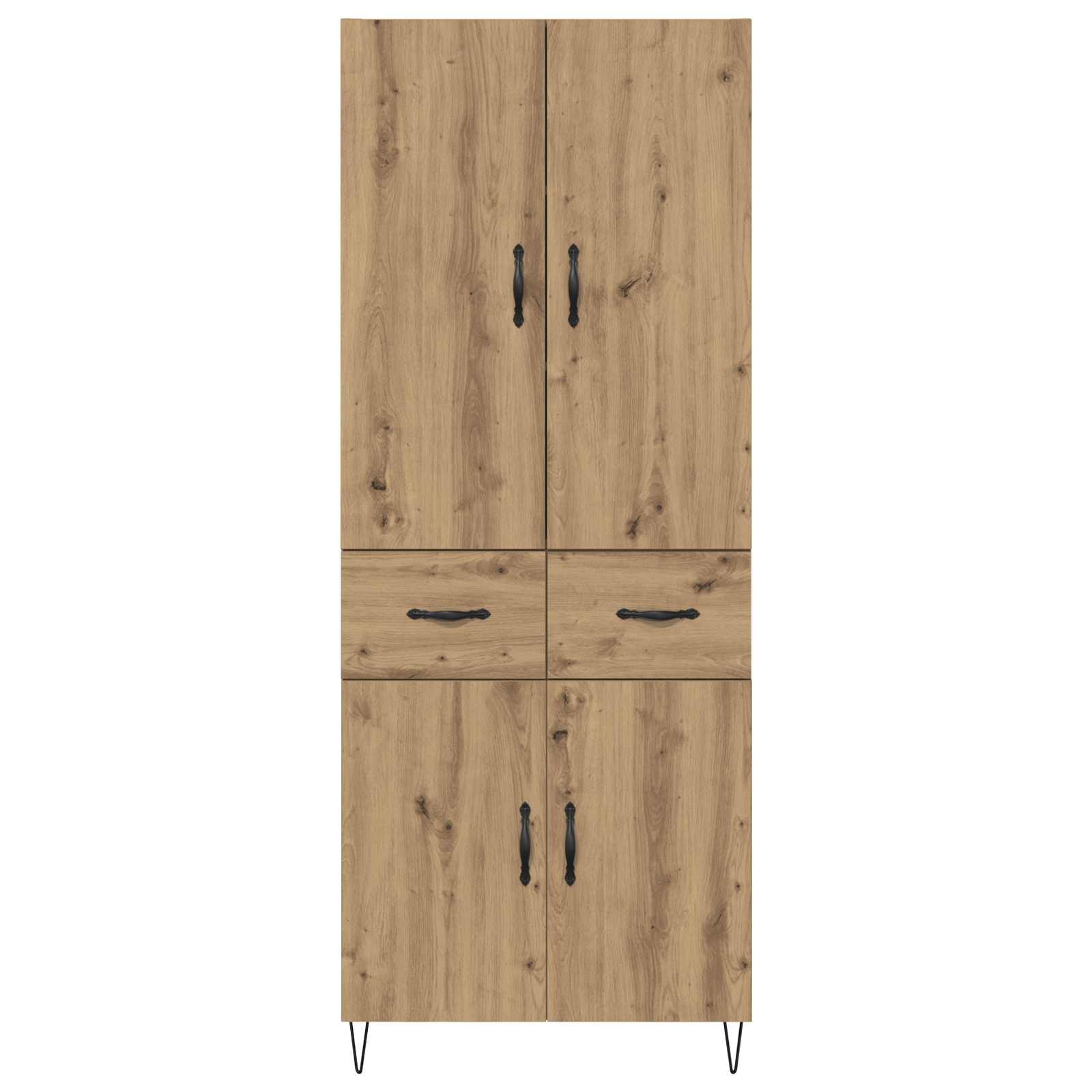 Hoge kast met lade 2 pcs Artisan Eiken Geëngineerd hout en glas is nu te koop bij PeponiXL, paradijselijk wonen!