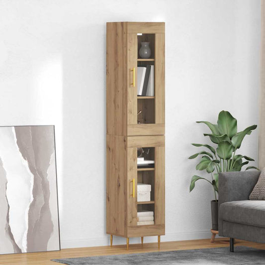 Hoge kast 2 pcs Artisan Eiken Glas is nu te koop bij PeponiXL, paradijselijk wonen!