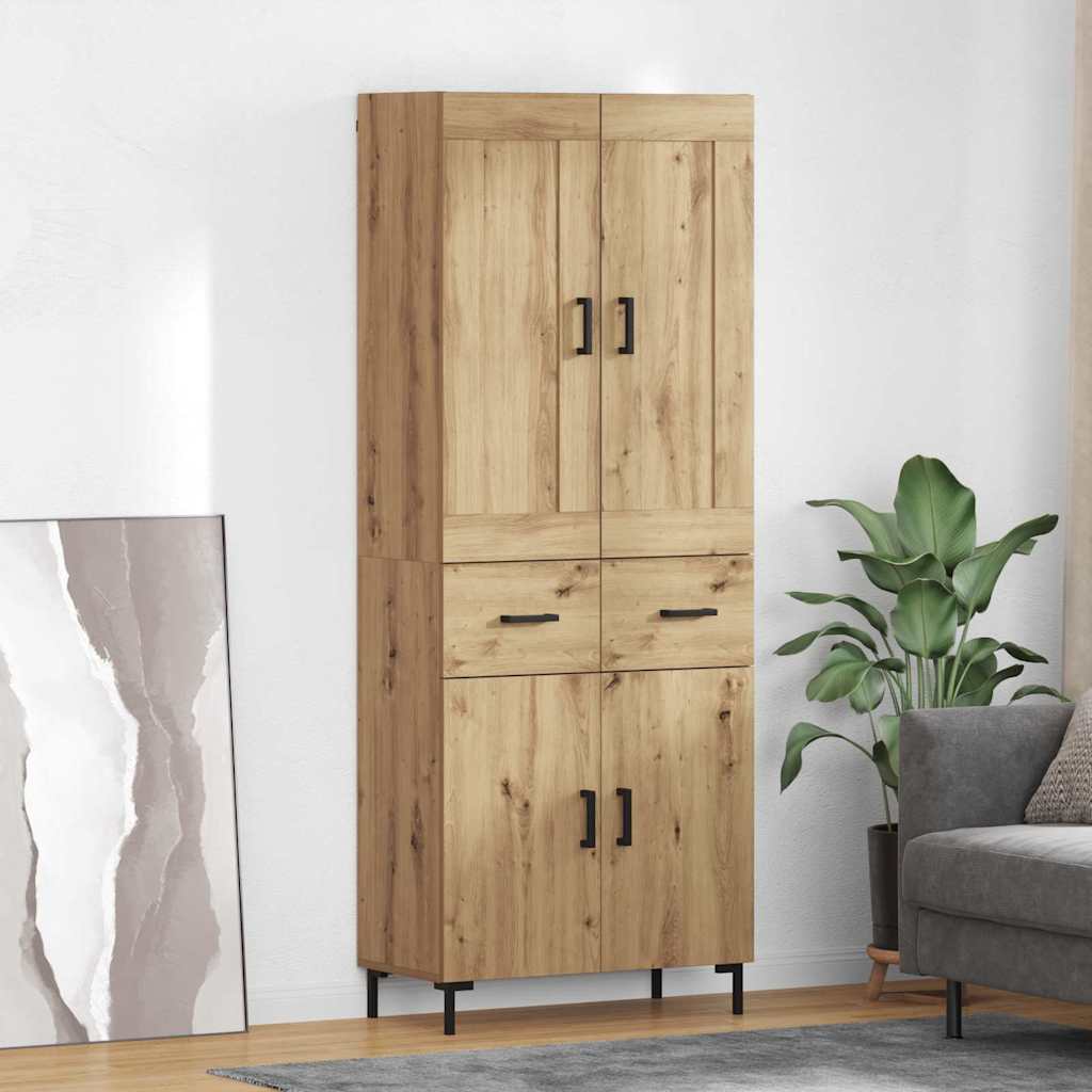 Hoge kast met lade 2 pcs Artisan Eiken Bewerkt hout is nu te koop bij PeponiXL, paradijselijk wonen!