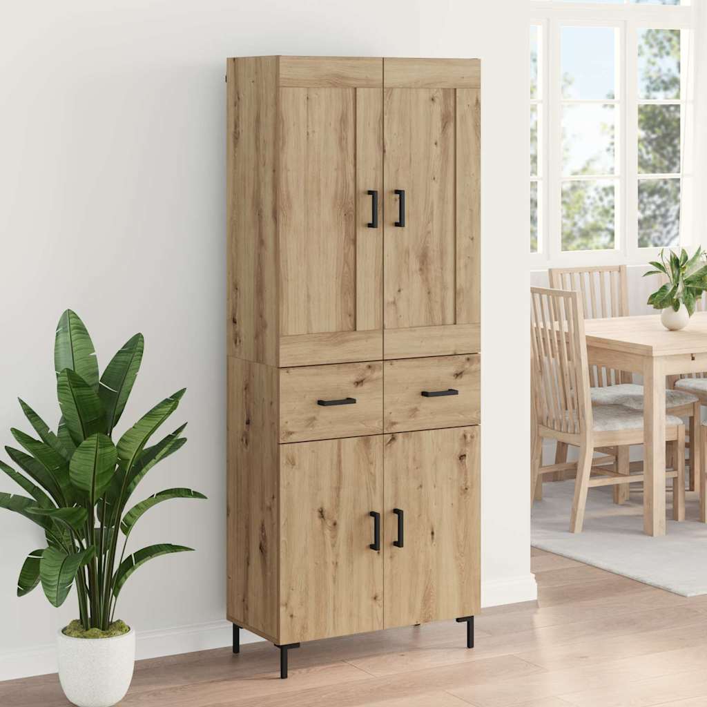Hoge kast met lade 2 pcs Artisan Eiken Bewerkt hout is nu te koop bij PeponiXL, paradijselijk wonen!