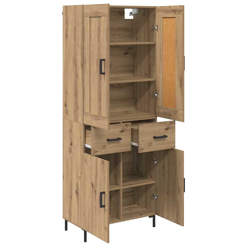Hoge kast met lade 2 pcs Artisan Eiken Bewerkt hout is nu te koop bij PeponiXL, paradijselijk wonen!