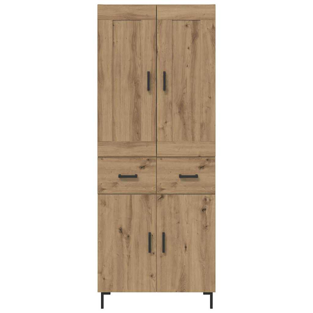 Hoge kast met lade 2 pcs Artisan Eiken Bewerkt hout is nu te koop bij PeponiXL, paradijselijk wonen!