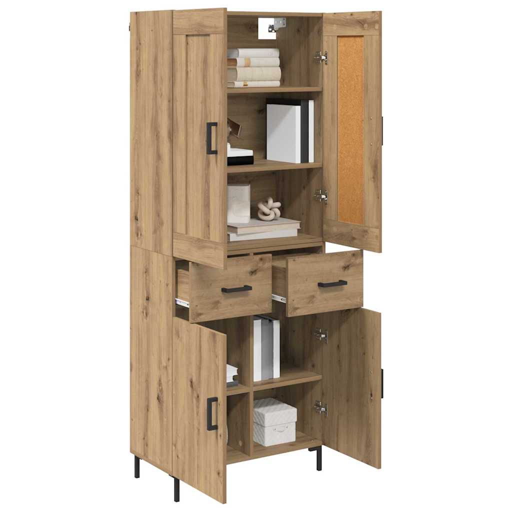 Hoge kast met lade 2 pcs Artisan Eiken Bewerkt hout is nu te koop bij PeponiXL, paradijselijk wonen!