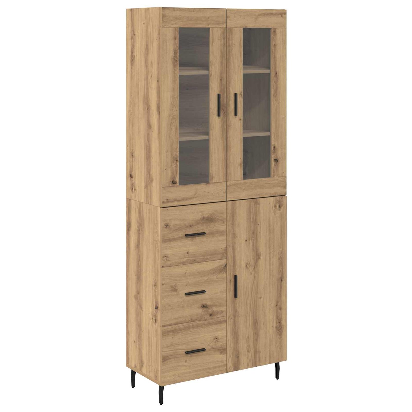 Hoge kast met lade 2 pcs Artisan Eiken Bewerkt hout is nu te koop bij PeponiXL, paradijselijk wonen!
