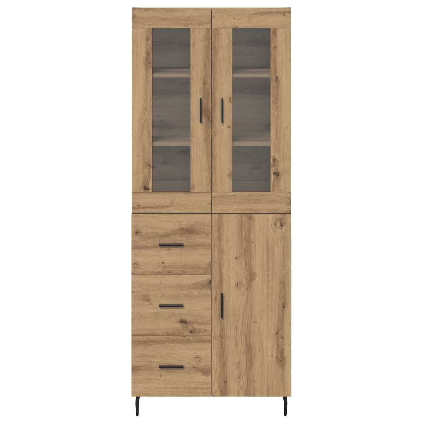 Hoge kast met lade 2 pcs Artisan Eiken Bewerkt hout is nu te koop bij PeponiXL, paradijselijk wonen!