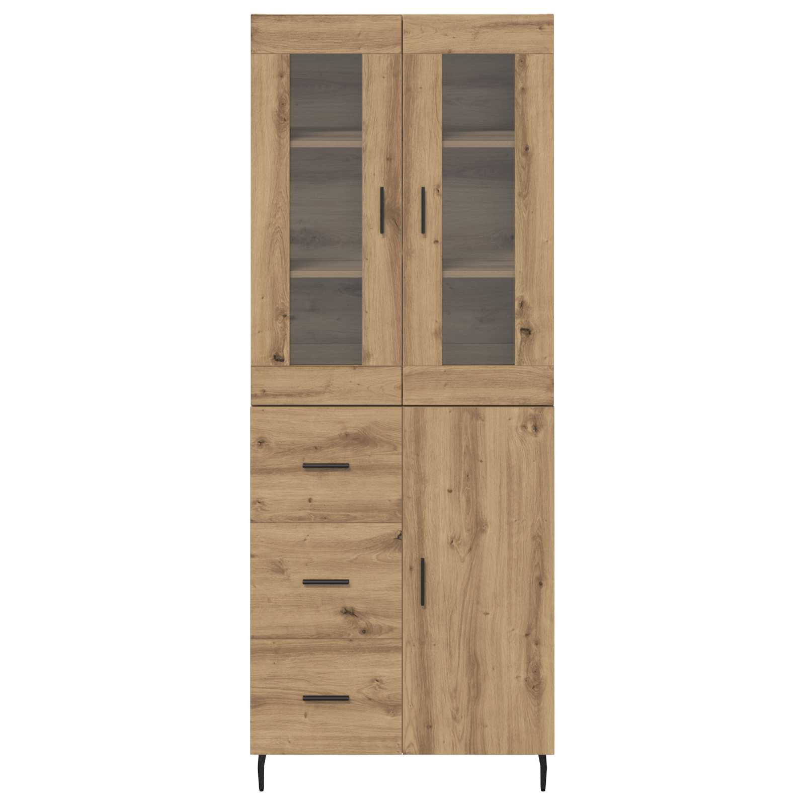 Hoge kast met lade 2 pcs Artisan Eiken Bewerkt hout is nu te koop bij PeponiXL, paradijselijk wonen!