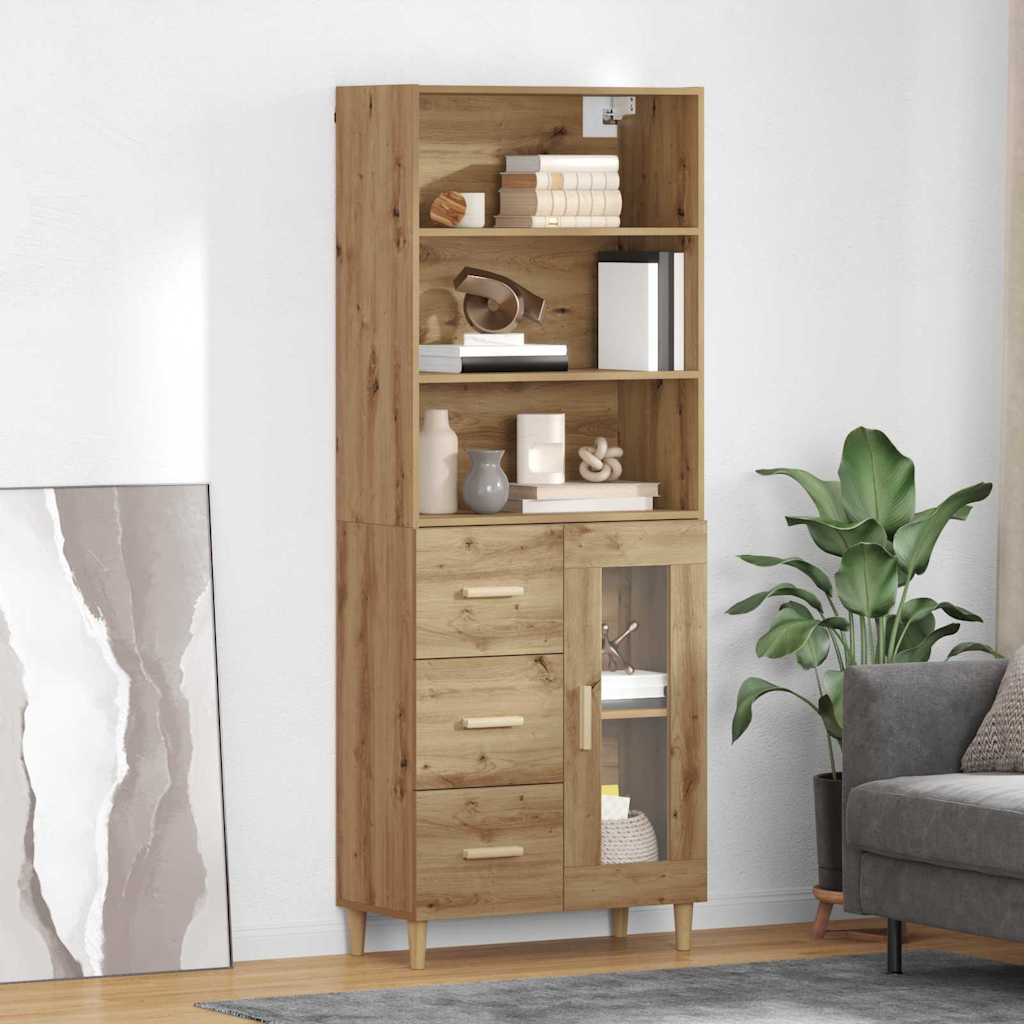 Hoge kast Artisan Eiken 69,5 x 34 x 180 cm Bewerkt hout is nu te koop bij PeponiXL, paradijselijk wonen!