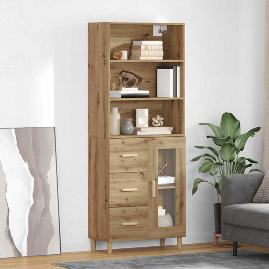 Hoge kast Artisan Eiken 69,5 x 34 x 180 cm Bewerkt hout is nu te koop bij PeponiXL, paradijselijk wonen!