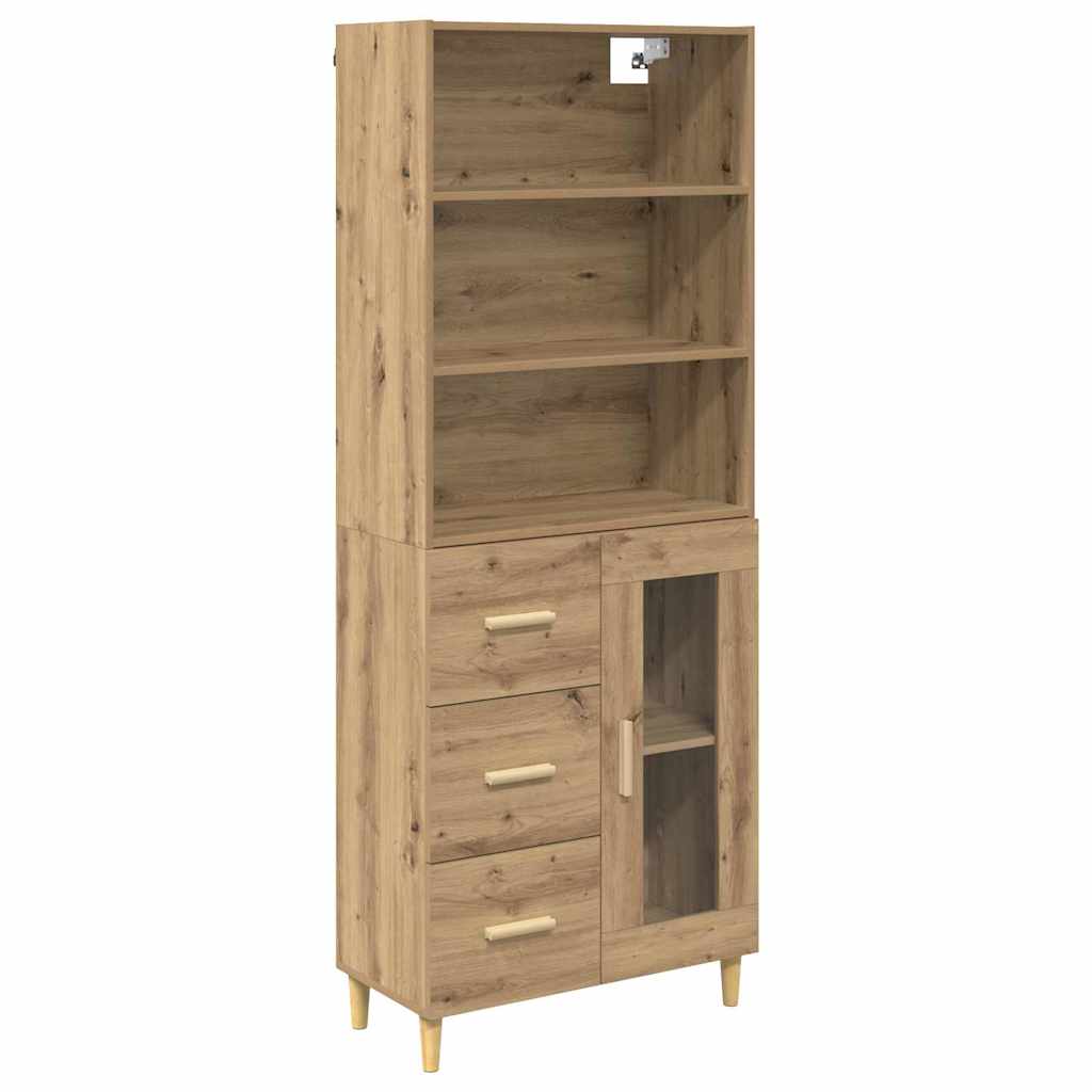 Hoge kast Artisan Eiken 69,5 x 34 x 180 cm Bewerkt hout is nu te koop bij PeponiXL, paradijselijk wonen!