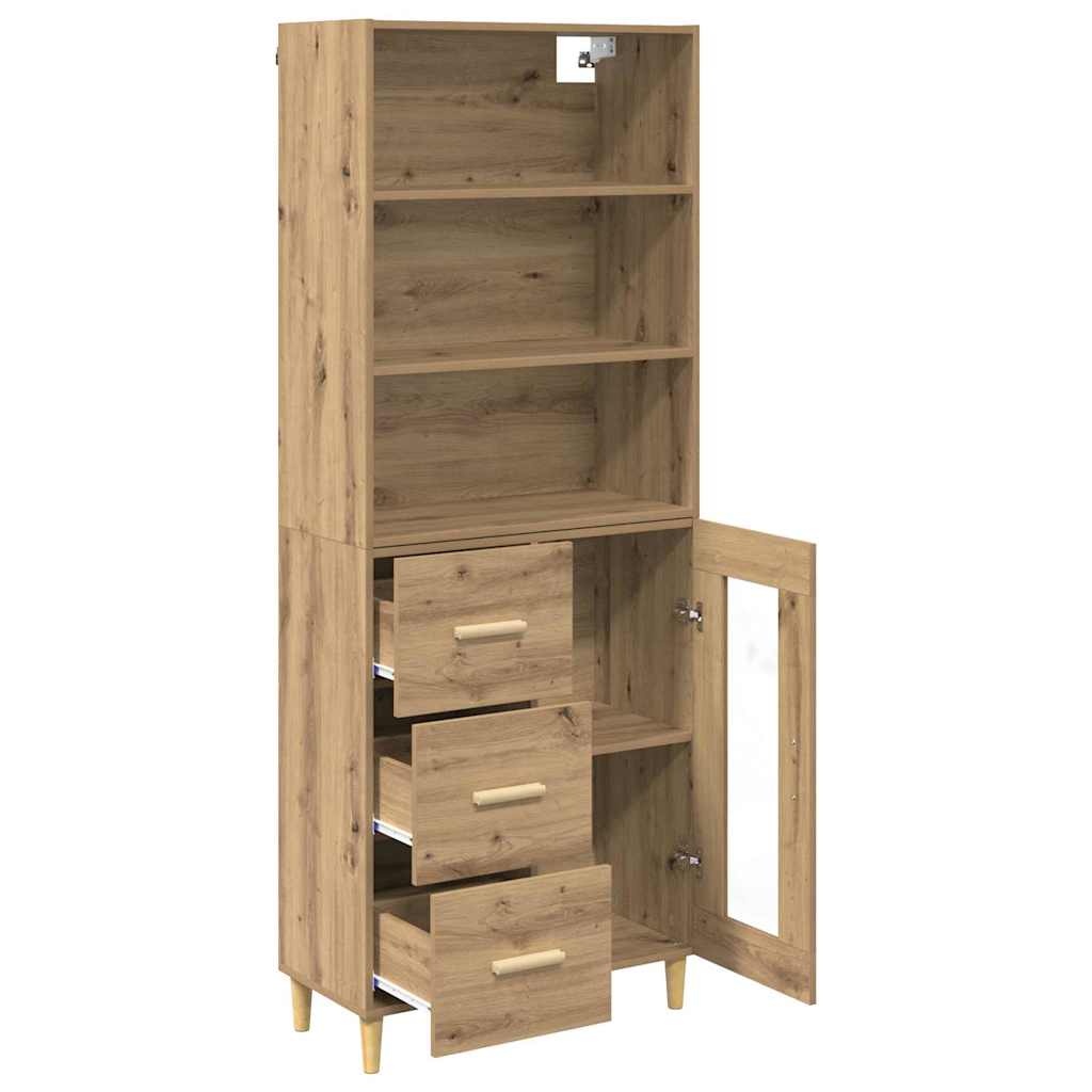 Hoge kast Artisan Eiken 69,5 x 34 x 180 cm Bewerkt hout is nu te koop bij PeponiXL, paradijselijk wonen!