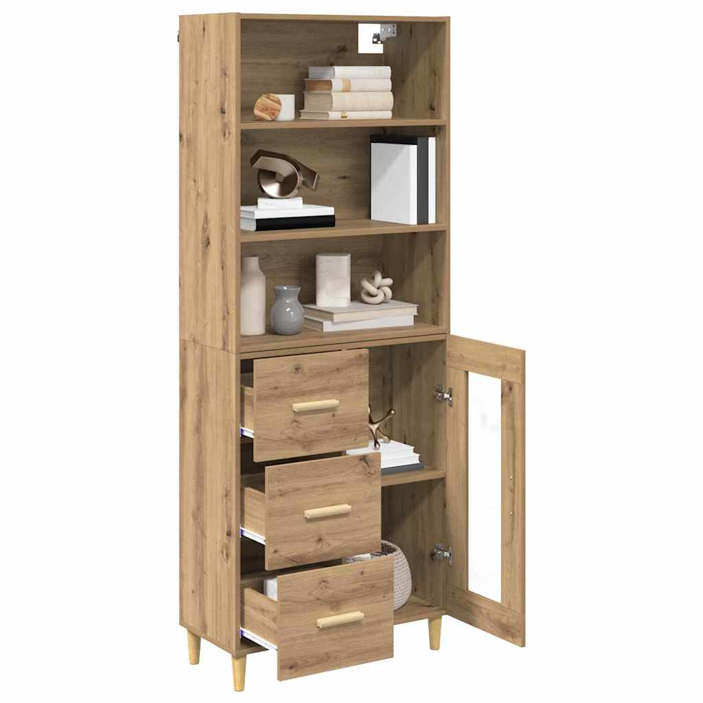 Hoge kast Artisan Eiken 69,5 x 34 x 180 cm Bewerkt hout is nu te koop bij PeponiXL, paradijselijk wonen!