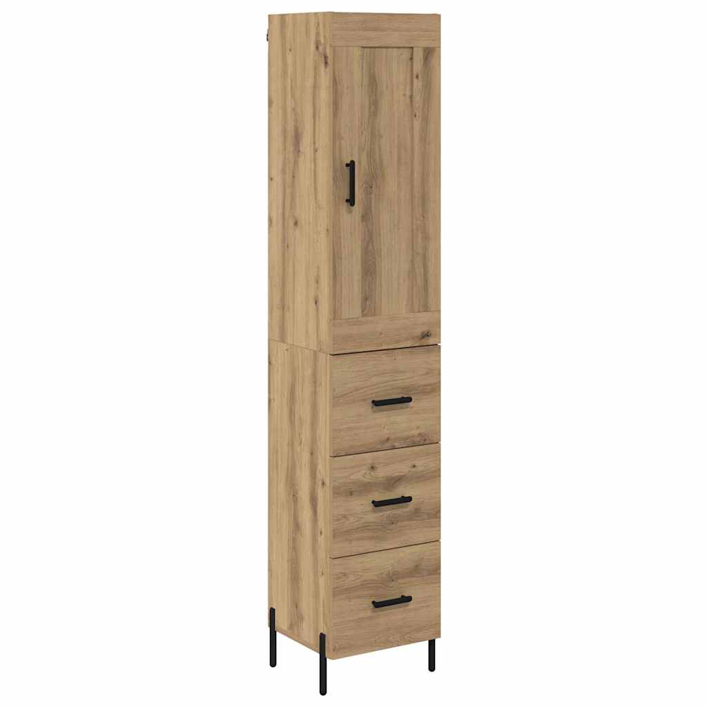 Highboard Artisan Eiken 34,5 x 34 x 180 cm Bewerkt hout is nu te koop bij PeponiXL, paradijselijk wonen!