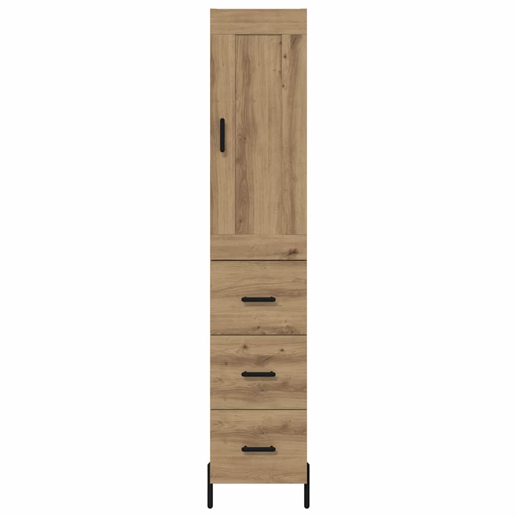 Highboard Artisan Eiken 34,5 x 34 x 180 cm Bewerkt hout is nu te koop bij PeponiXL, paradijselijk wonen!