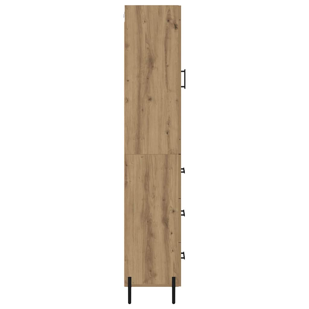 Highboard Artisan Eiken 34,5 x 34 x 180 cm Bewerkt hout is nu te koop bij PeponiXL, paradijselijk wonen!