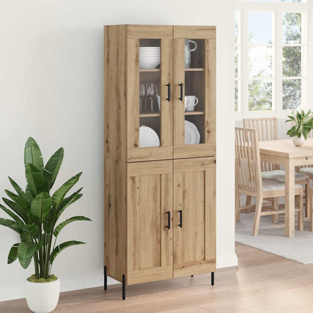 Highboard Artisan Eiken 69,5 x 34 x 180 cm Bewerkt hout is nu te koop bij PeponiXL, paradijselijk wonen!