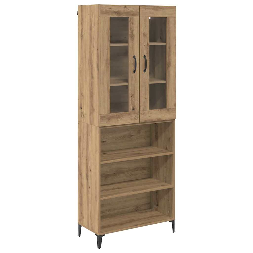 Highboard Artisan Eiken 69,5 x 34 x 180 cm Bewerkt hout is nu te koop bij PeponiXL, paradijselijk wonen!