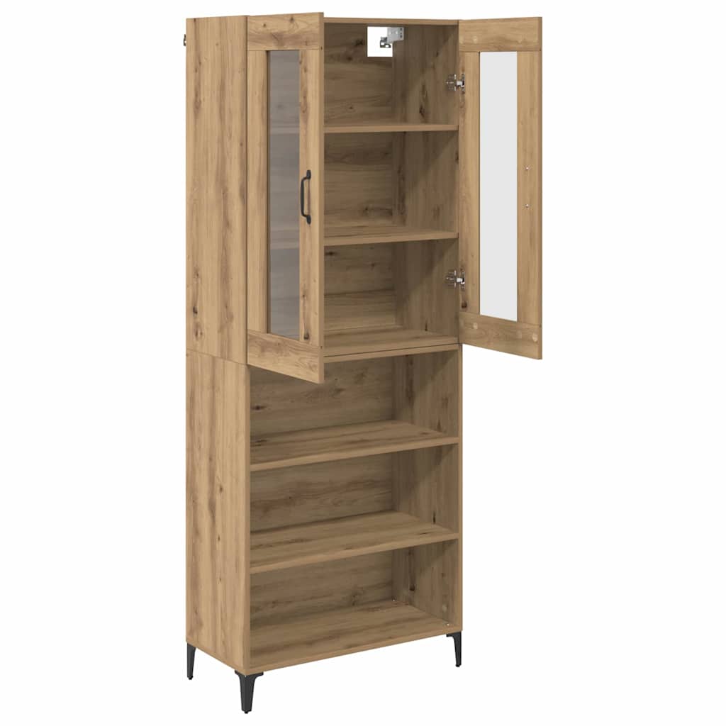 Highboard Artisan Eiken 69,5 x 34 x 180 cm Bewerkt hout is nu te koop bij PeponiXL, paradijselijk wonen!