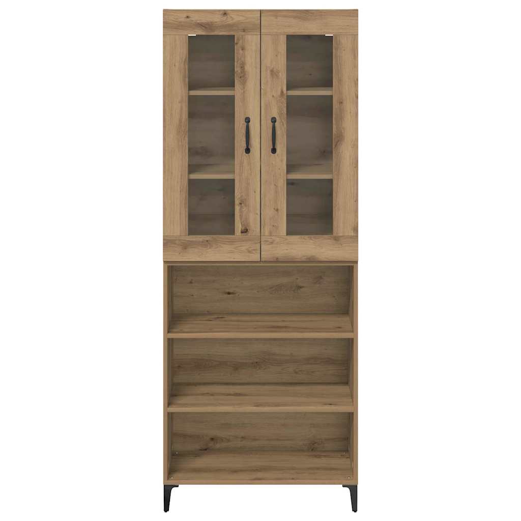 Highboard Artisan Eiken 69,5 x 34 x 180 cm Bewerkt hout is nu te koop bij PeponiXL, paradijselijk wonen!