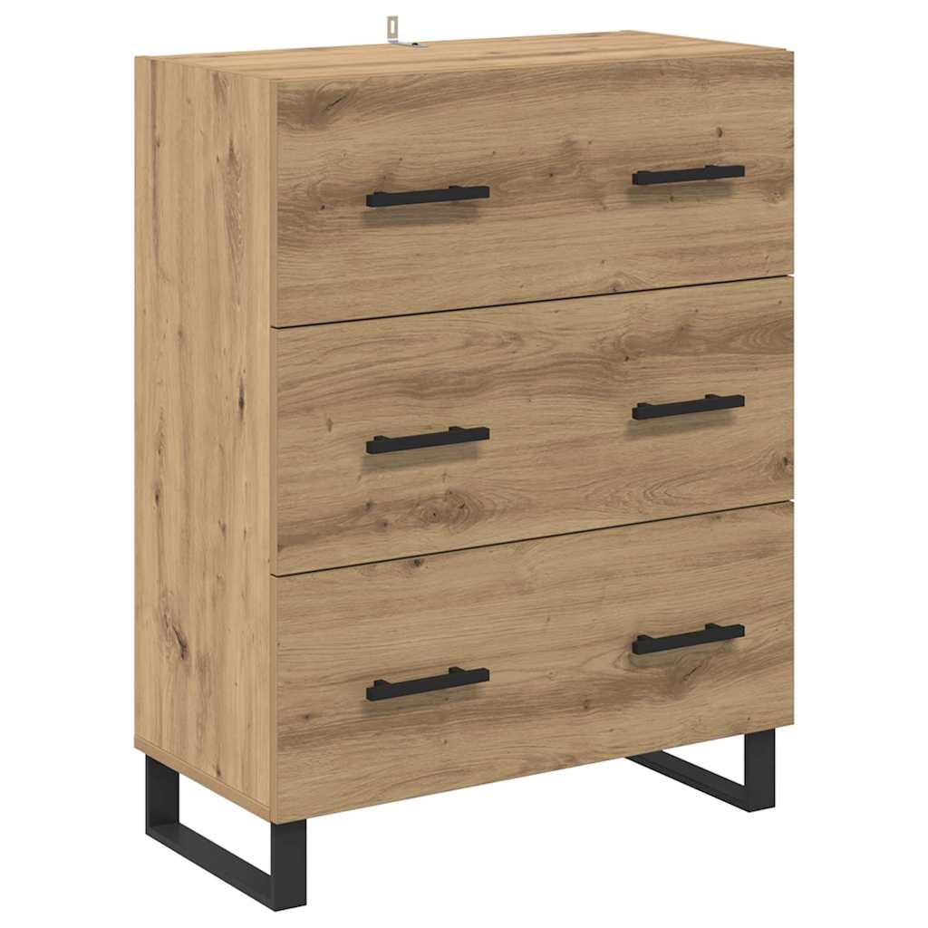 Hoge kast met lade 2 pcs Artisan Eiken Bewerkt hout is nu te koop bij PeponiXL, paradijselijk wonen!
