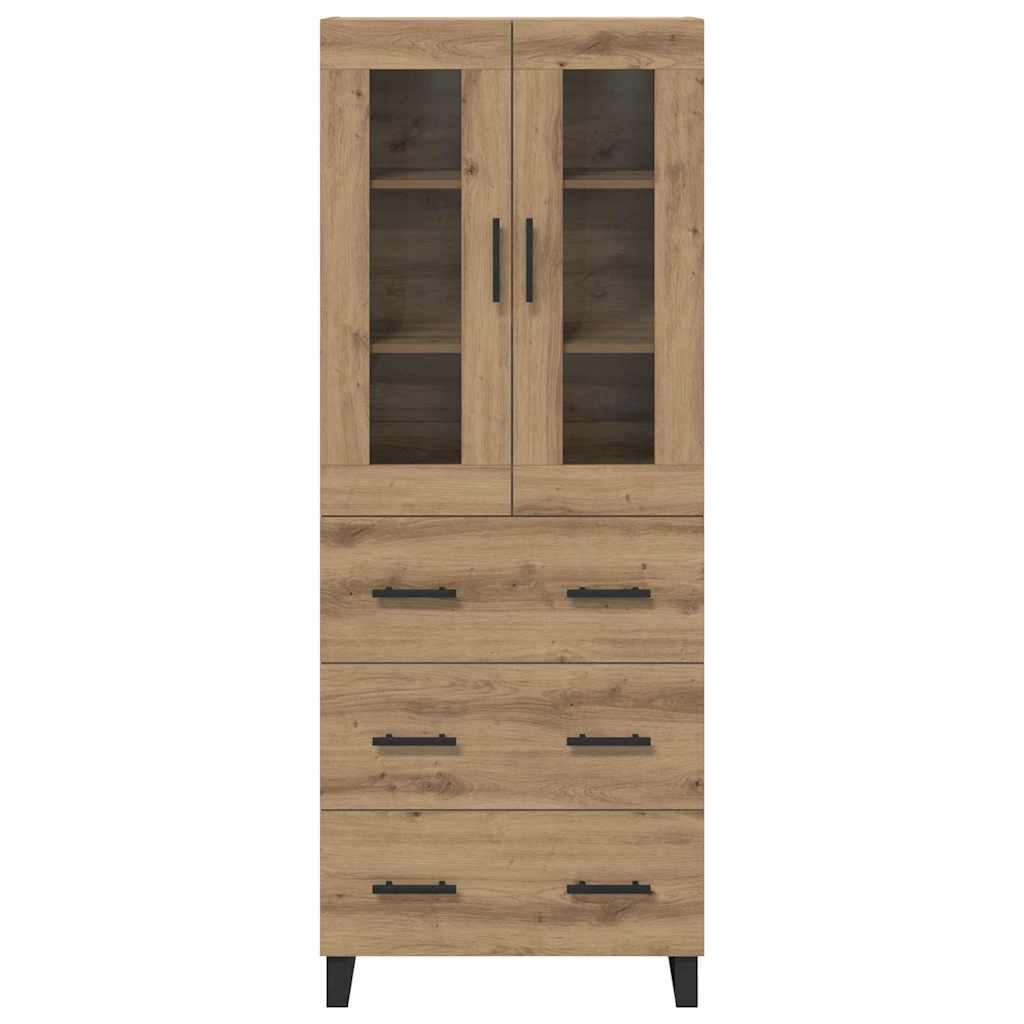 Hoge kast met lade 2 pcs Artisan Eiken Bewerkt hout is nu te koop bij PeponiXL, paradijselijk wonen!