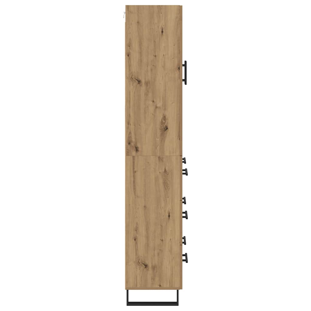 Hoge kast met lade 2 pcs Artisan Eiken Bewerkt hout is nu te koop bij PeponiXL, paradijselijk wonen!