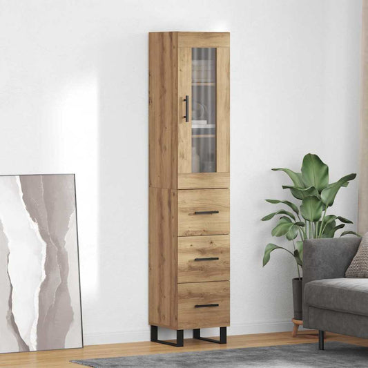 Highboard Artisan Eiken 34,5 x 34 x 180 cm Bewerkt hout is nu te koop bij PeponiXL, paradijselijk wonen!
