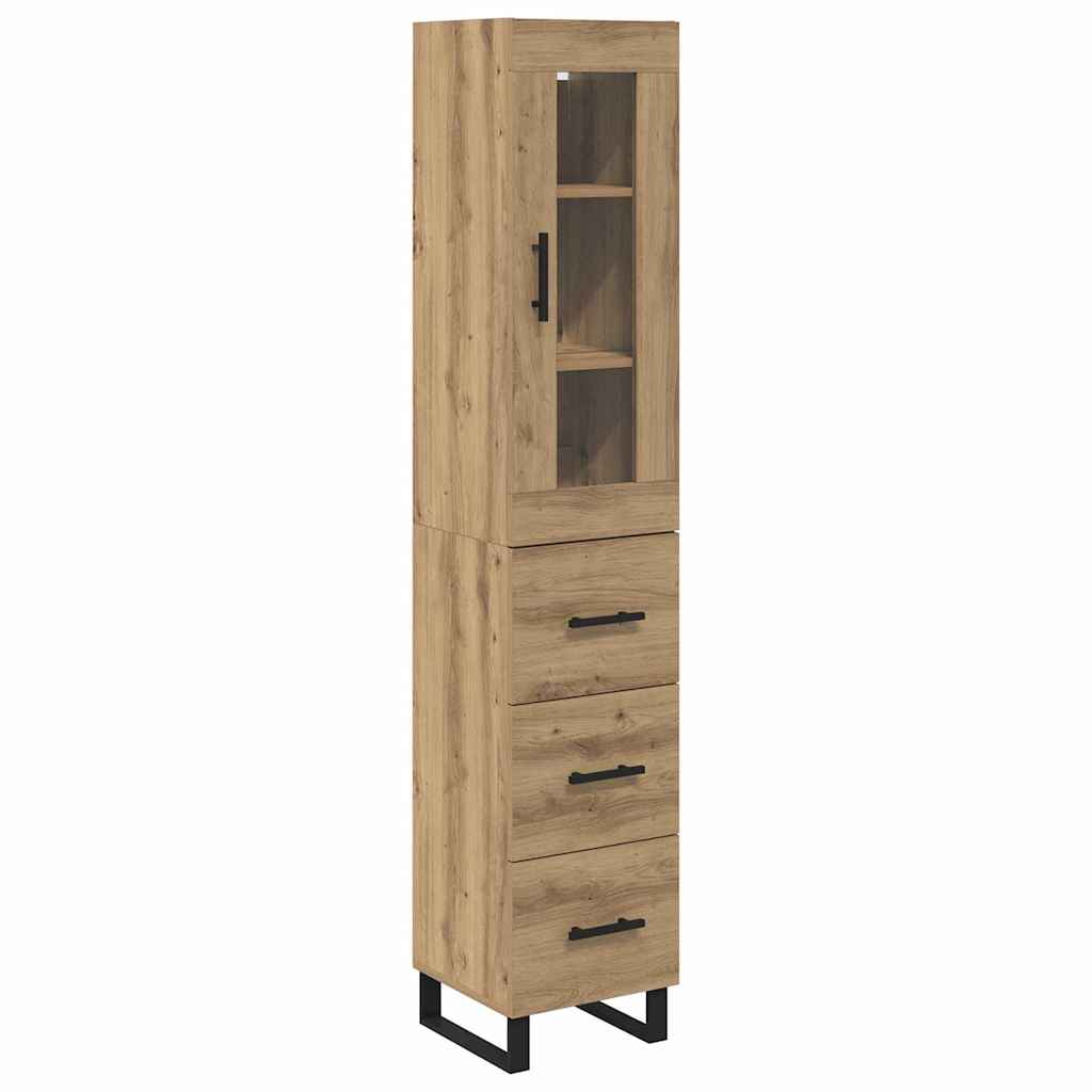 Highboard Artisan Eiken 34,5 x 34 x 180 cm Bewerkt hout is nu te koop bij PeponiXL, paradijselijk wonen!