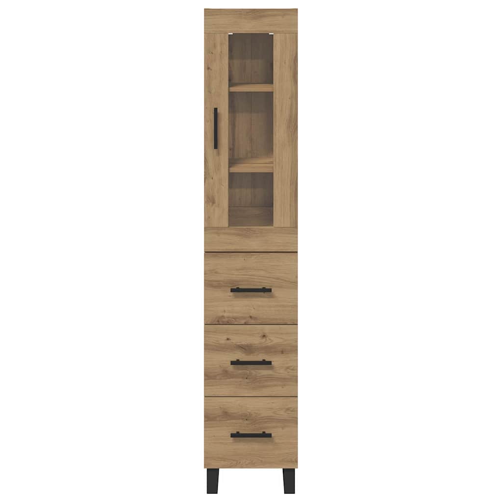 Highboard Artisan Eiken 34,5 x 34 x 180 cm Bewerkt hout is nu te koop bij PeponiXL, paradijselijk wonen!