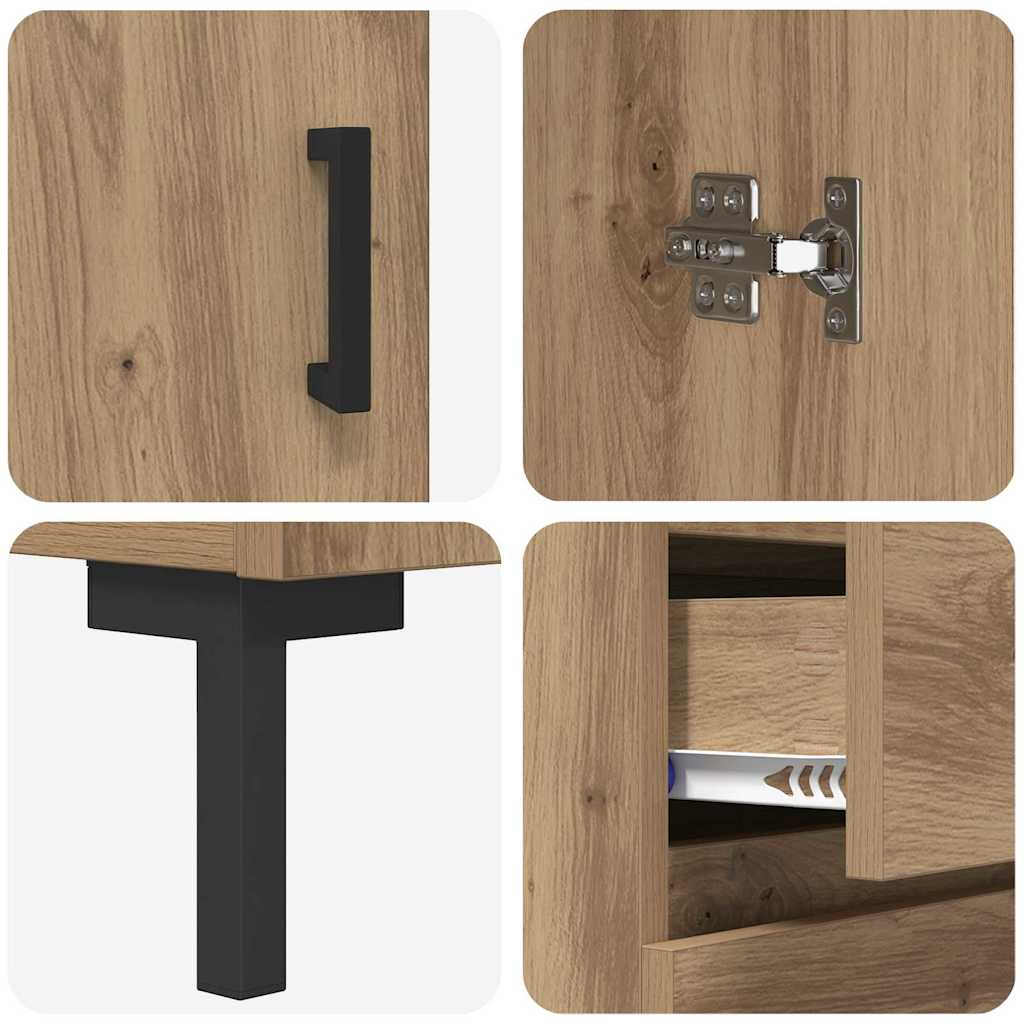 Hoge kast Artisan Eiken 69,5 x 34 x 180 cm Bewerkt hout is nu te koop bij PeponiXL, paradijselijk wonen!