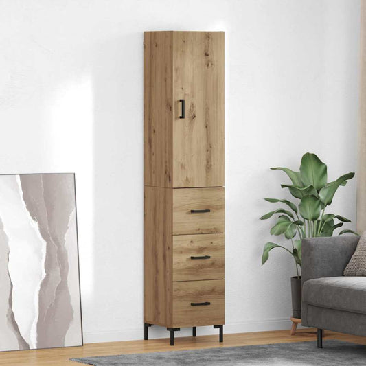 Hoge kast Artisan Eiken 69,5 x 34 x 180 cm Bewerkt hout is nu te koop bij PeponiXL, paradijselijk wonen!