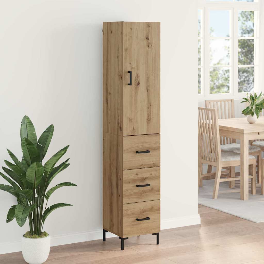 Hoge kast Artisan Eiken 69,5 x 34 x 180 cm Bewerkt hout is nu te koop bij PeponiXL, paradijselijk wonen!